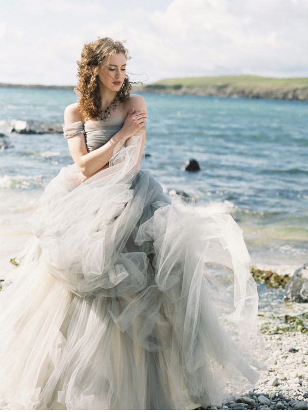 gown billowing in the wind